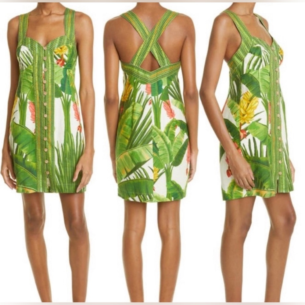 FARM Rio Fresh Forest Scarf Dress, Size Small - Picture 2 of 6